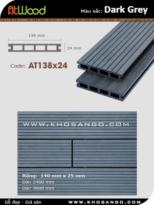 Sàn gỗ ngoài trời ATwood AT138x24-Darkgrey Sàn gỗ ngoài trời ATwood AT138x24-Darkgrey