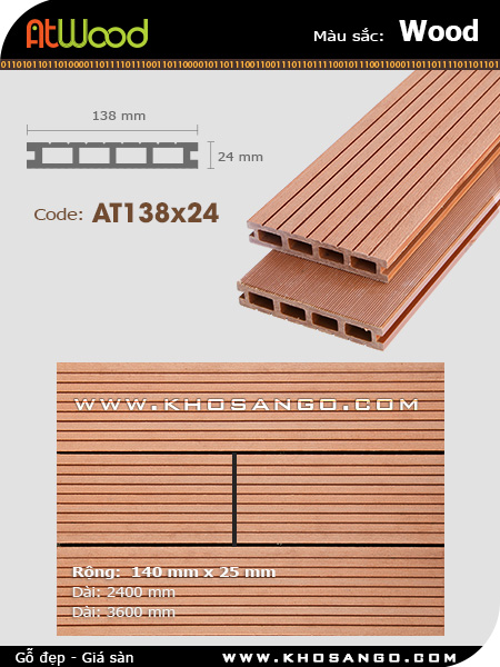 Sàn gỗ ngoài trời ATwood AT138x24-Wood