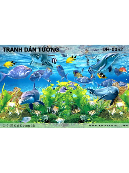 Tranh dán tường Đại Dương 3D DH-0052 Tranh dán tường Đại Dương 3D DH-0052