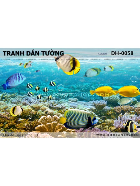 Tranh dán tường Đại Dương 3D DH-0058 Tranh dán tường Đại Dương 3D DH-0058