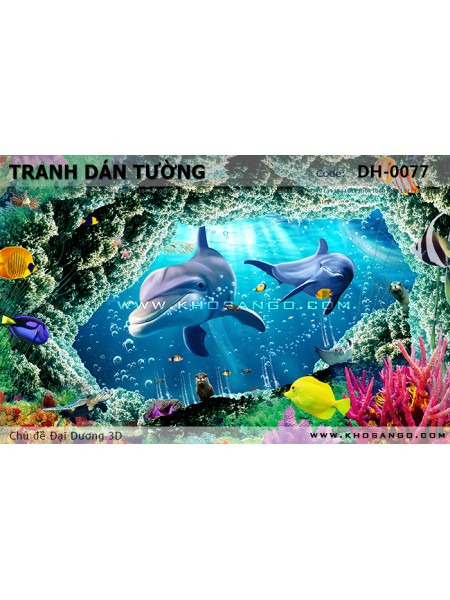 Tranh dán tường Đại Dương 3D DH-0077 Tranh dán tường Đại Dương 3D DH-0077