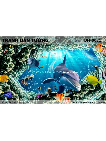 Tranh dán tường Đại Dương 3D DH-0081 Tranh dán tường Đại Dương 3D DH-0081