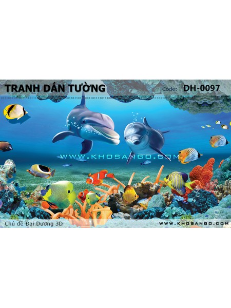Tranh dán tường Đại Dương 3D DH-0097 Tranh dán tường Đại Dương 3D DH-0097