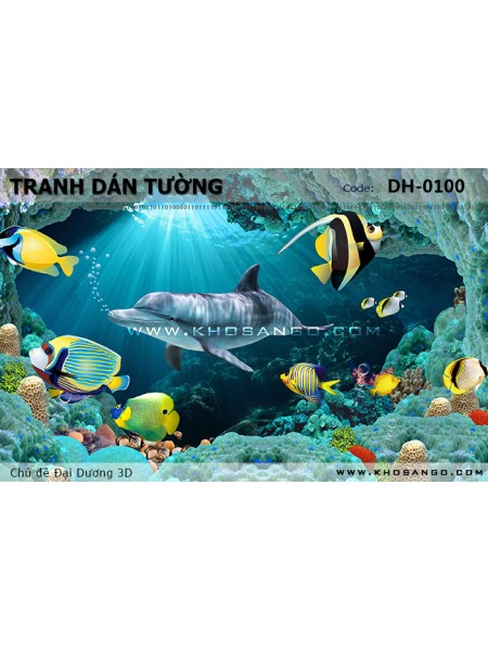 Tranh dán tường Đại Dương 3D DH-0100 Tranh dán tường Đại Dương 3D DH-0100