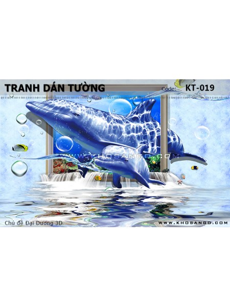 Tranh dán tường Đại Dương 3D KT-019 Tranh dán tường Đại Dương 3D KT-019