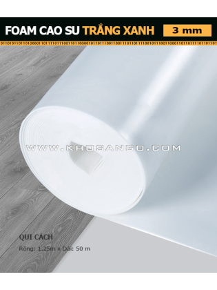 Foam Cao Su Trắng Xanh 3 mm Foam Cao Su Trắng Xanh 3 mm