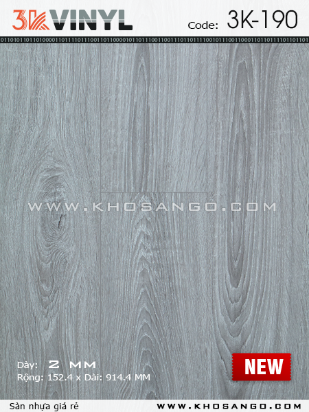 Sàn nhựa 3K Vinyl K190 Sàn nhựa 3K Vinyl K190