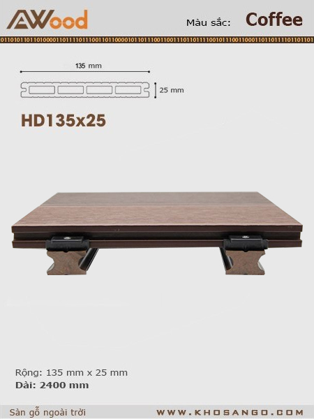Sàn gỗ AWood HD135x25 coffee Sàn gỗ AWood HD135x25 coffee