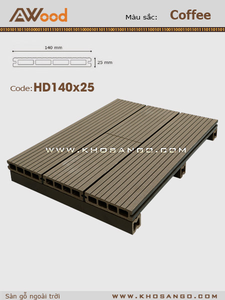 Sàn gỗ AWood HD140x25-4 Coffee