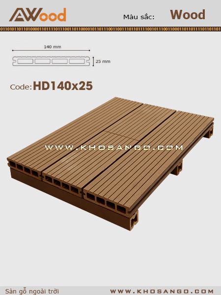 Sàn gỗ AWood HD140x25-4 Wood Sàn gỗ AWood HD140x25-4 Wood