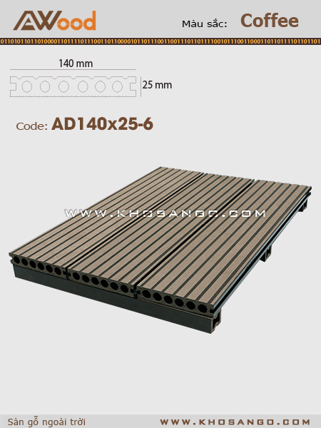 Sàn gỗ AWood AD140x25-6 Coffee Sàn gỗ AWood AD140x25-6 Coffee