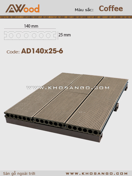 Sàn gỗ AWood AD140x25-6 Coffee Sàn gỗ AWood AD140x25-6 Coffee