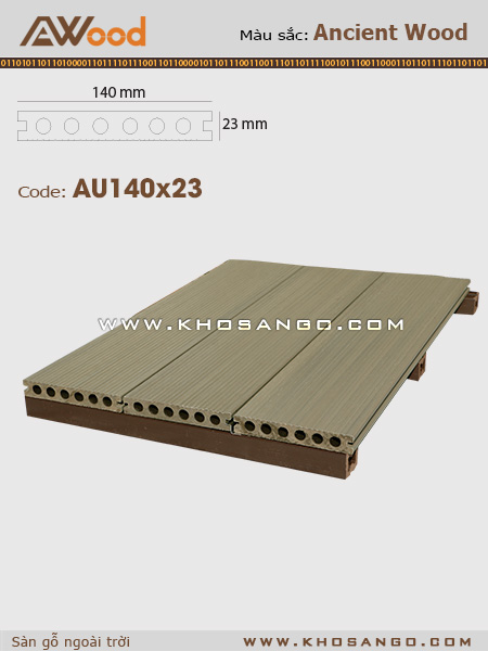 Sàn gỗ AWood AU140x23 Teak M