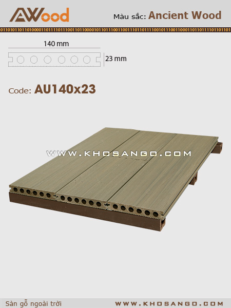 Sàn gỗ AWood AU140x23 Teak M