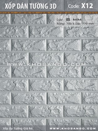 Xốp dán tường 3D X12 Xốp dán tường 3D X12