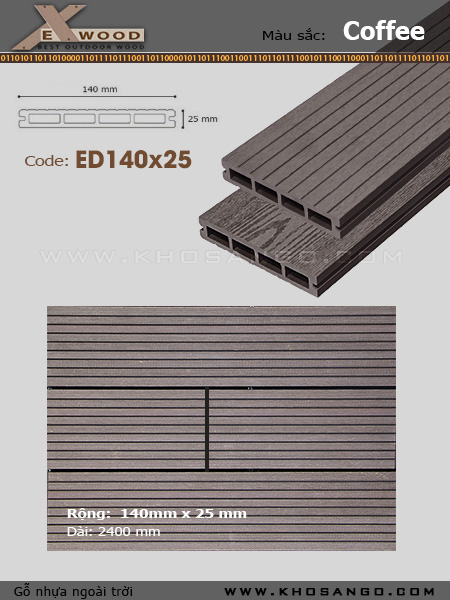 Sàn gỗ Exwood ED140x25-4 Coffee Sàn gỗ Exwood ED140x25-4 Coffee