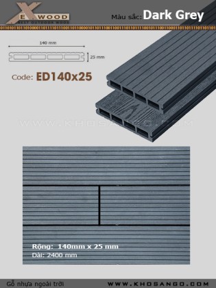 Sàn gỗ Exwood ED140x25-4 Dark Grey Sàn gỗ Exwood ED140x25-4 Dark Grey