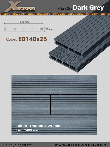 Sàn gỗ Exwood ED140x25-4 Dark Grey Sàn gỗ Exwood ED140x25-4 Dark Grey