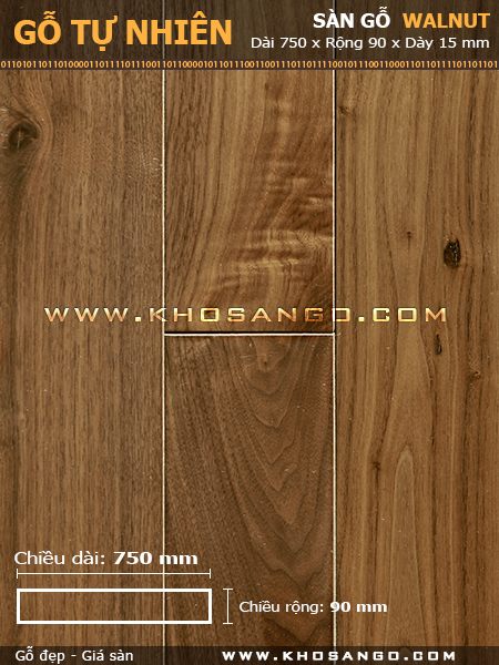 Sàn gỗ Walnut 750mm Sàn gỗ Walnut 750mm