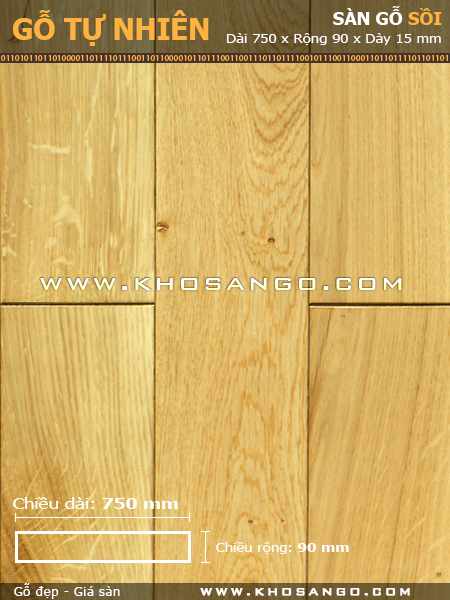 Sàn gỗ Sồi 750mm Sàn gỗ Sồi 750mm