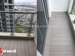 Gỗ nhựa Awood trang trí ban công, sân thượng đẹp mắt tại Vinhomes Central Park.