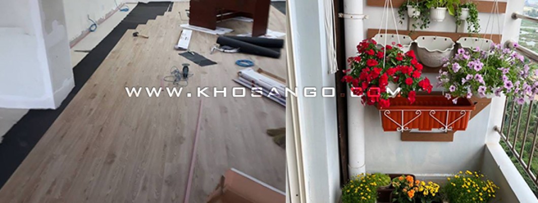 Không gian ban công xanh mát với vỉ gỗ tự nhiên Không gian ban công xanh mát với vỉ gỗ tự nhiên