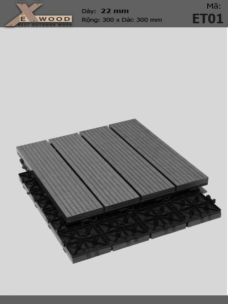 Vỉ Gỗ Nhựa Exwood ET01 Darkgrey Vỉ Gỗ Nhựa Exwood ET01 Darkgrey
