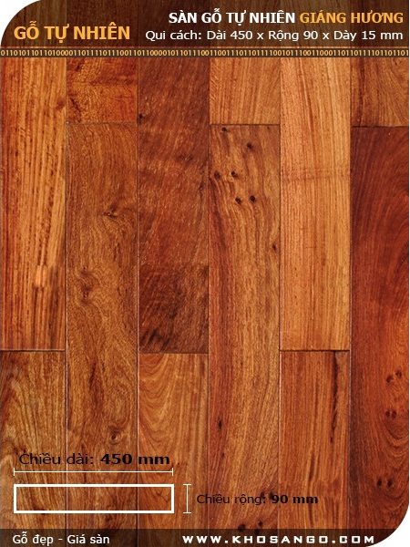 Sàn gỗ Giáng Hương 450mm Sàn gỗ Giáng Hương 450mm