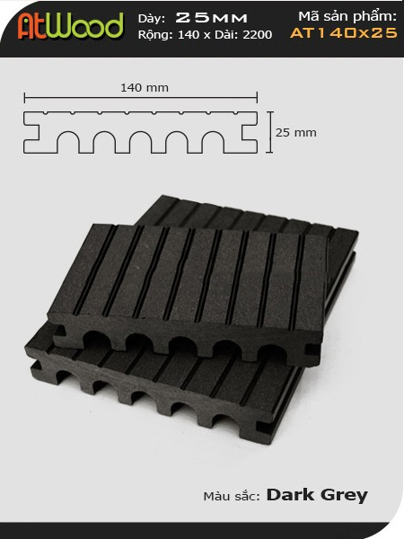 ván sàn ngoài trời AT140x25 Dark grey ván sàn ngoài trời AT140x25 Dark grey