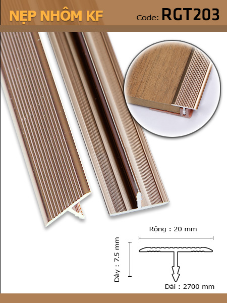 Nẹp nhôm KF RGT203D Nẹp nhôm KF RGT203D