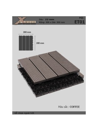 Vỉ Gỗ Nhựa Exwood ET01 Coffee Vỉ Gỗ Nhựa Exwood ET01 Coffee