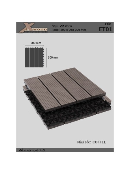 Vỉ Gỗ Nhựa Exwood ET01 Coffee Vỉ Gỗ Nhựa Exwood ET01 Coffee