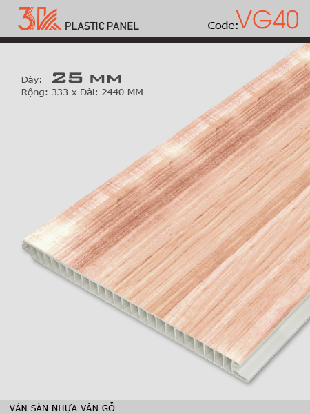 Ván sàn nhựa vân gỗ 3K VG40