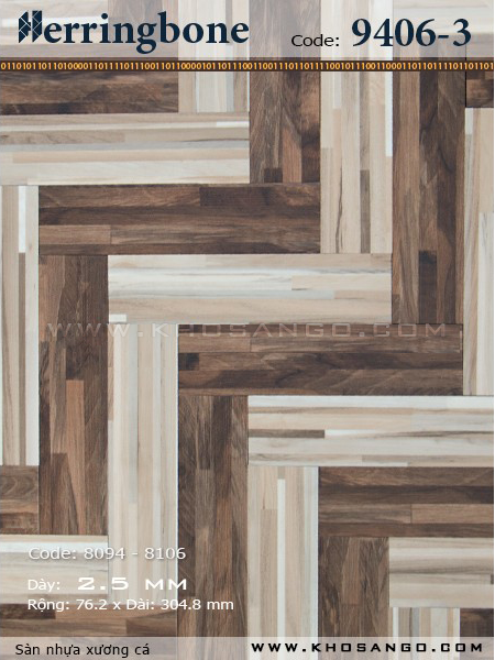 Sàn nhựa xương cá 9406-3 Sàn nhựa xương cá 9406-3