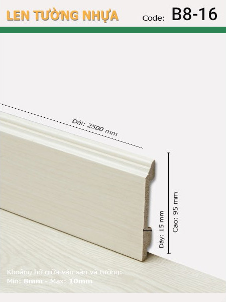 Len Tường nhựa B8-16 Len Tường nhựa B8-16