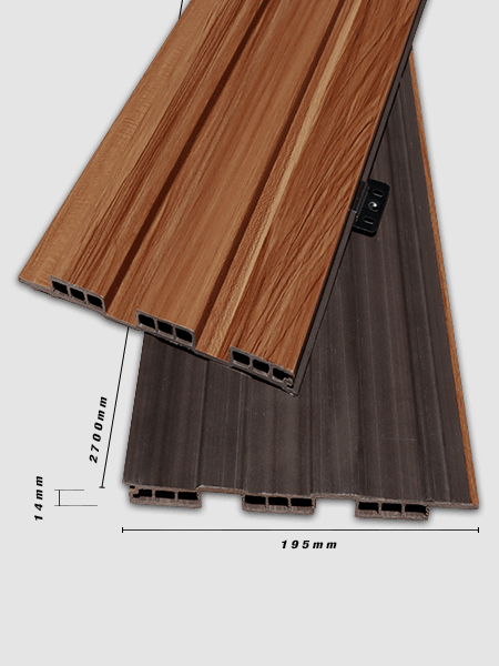 Tấm ốp trần và ốp tường 3K WPC 195x14 - Walnut Tấm ốp trần và ốp tường 3K WPC 195x14 - Walnut