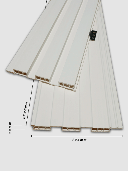 Tấm ốp trần và ốp tường 3K WPC 195x14 - White