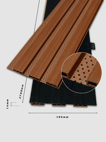 Tấm ốp trần và ốp tường 3K WPC 195x14 - Wood - AS