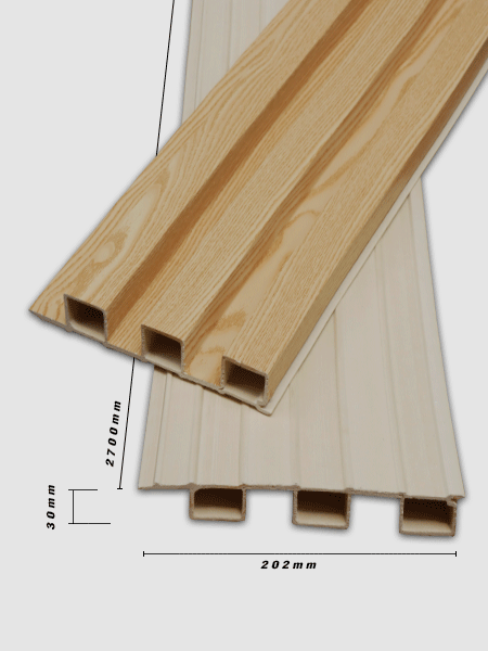 Tấm ốp trần và ốp tường 3K WPC 202x30 - OAK Tấm ốp trần và ốp tường 3K WPC 202x30 - OAK