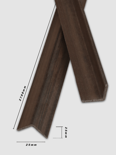 Nẹp V ốp trần và ốp tường 3K WPC V25x25-Cafe