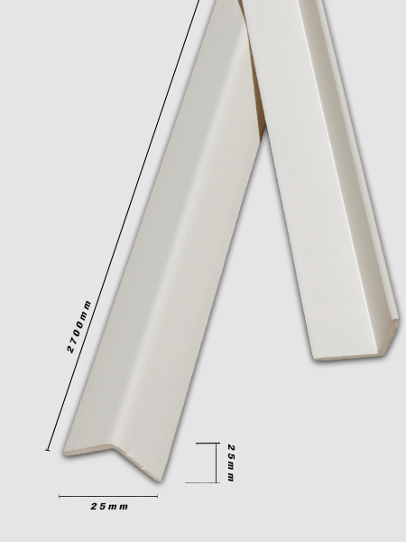 Nẹp V ốp trần và ốp tường  3K WPC V25x25-White