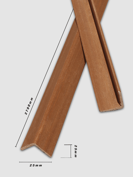 Nẹp V ốp trần và ốp tường 3K WPC V25x25-Wood Nẹp V ốp trần và ốp tường 3K WPC V25x25-Wood