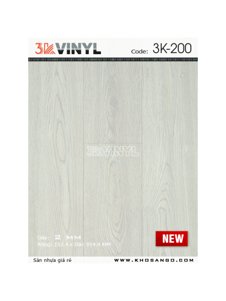 Sàn nhựa 3K Vinyl K200 Sàn nhựa 3K Vinyl K200