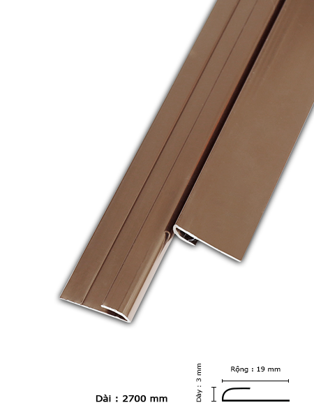 Nẹp nhôm PC-1 Rose Gold-3mm
