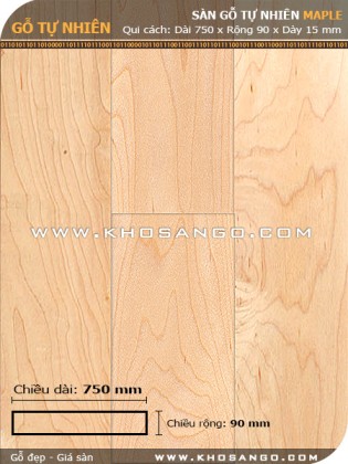 Sàn gỗ Thích cứng ( Maple) 750mm Sàn gỗ Thích cứng ( Maple) 750mm