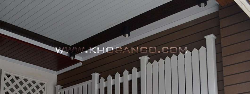 Mẫu sàn gỗ công nghiệp ốp trần đẹp