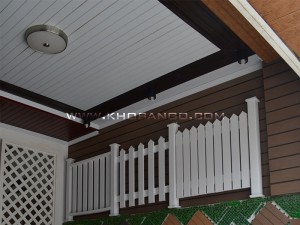 Mẫu sàn gỗ công nghiệp ốp trần đẹp