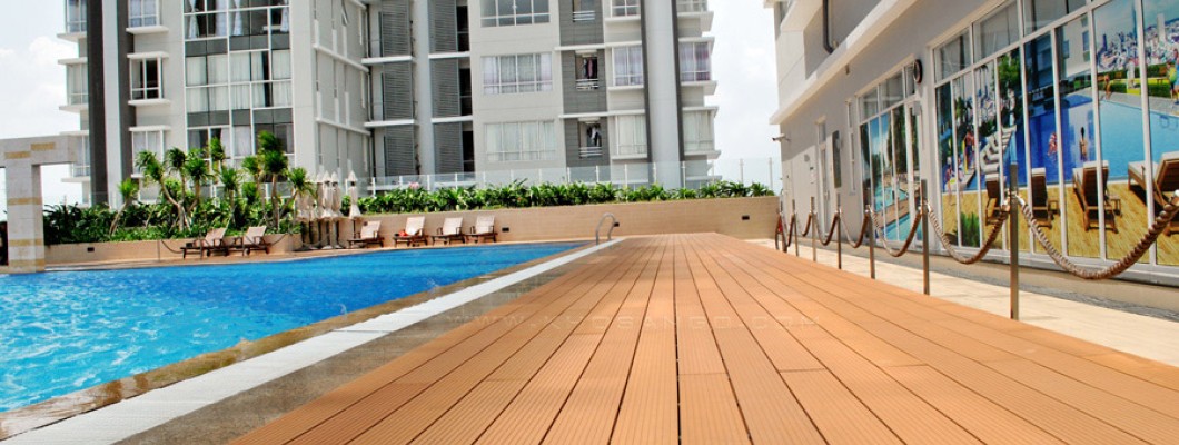 Gỗ nhựa ngoài trời AWood lót sàn hồ bơi Gỗ nhựa ngoài trời AWood lót sàn hồ bơi