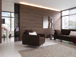 Gỗ ốp tường phòng khách