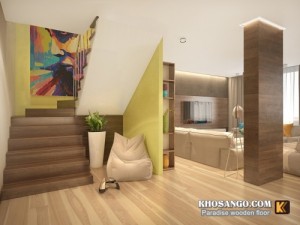 Nội thất sàn gỗ đẹp như mơ của căn hộ 3 phòng ngủ